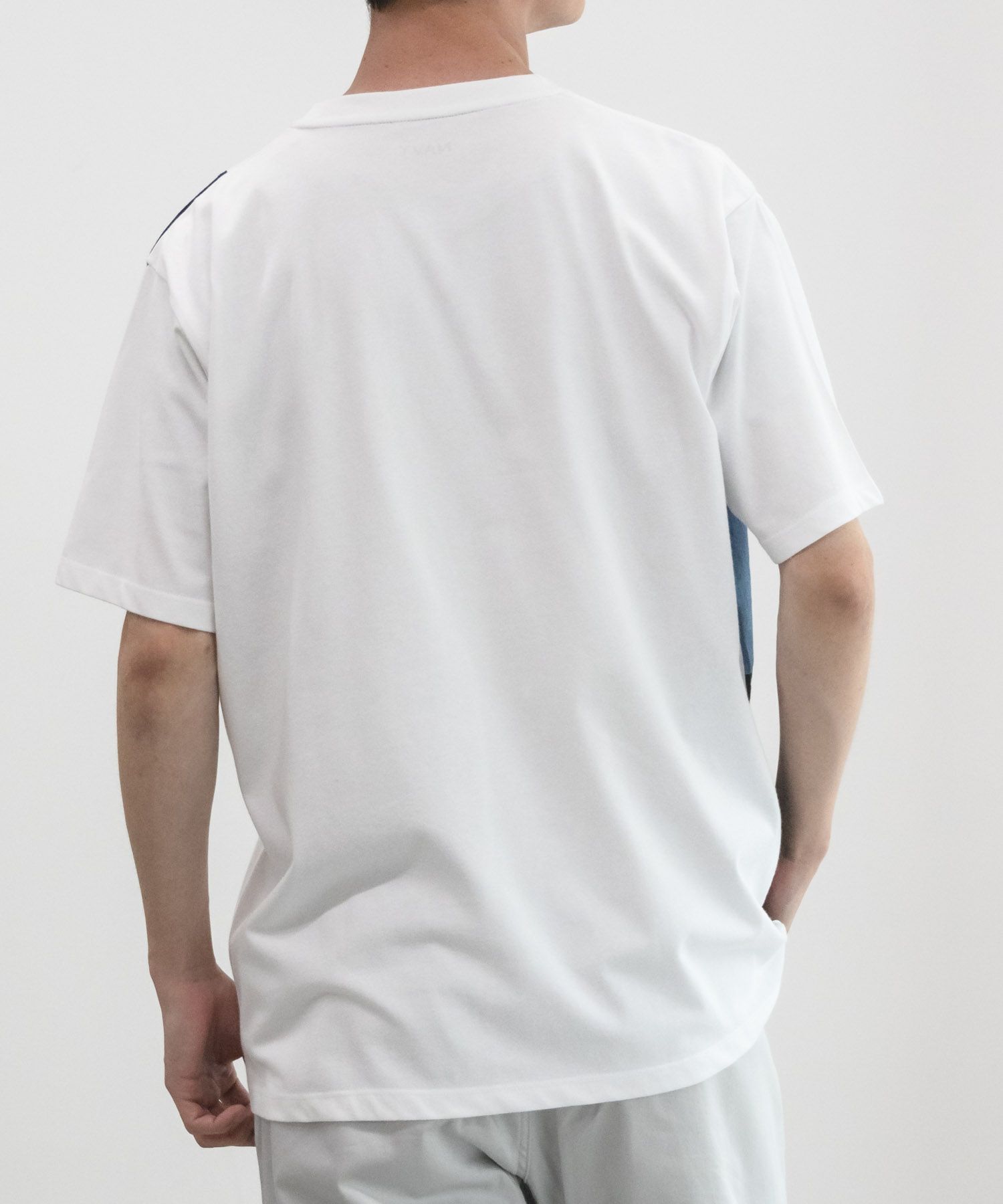 NAVY SARARI ブロック切替え半袖Ｔシャツ メンズ ネコポス 対応商品