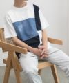 NAVY SARARI  ブロック切替え半袖Ｔシャツ メンズ メール便 対応商品商品サムネイル-11