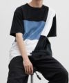 NAVY SARARI  ブロック切替え半袖Ｔシャツ メンズ メール便 対応商品商品サムネイル-13