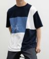 NAVY SARARI  ブロック切替え半袖Ｔシャツ メンズ メール便 対応商品商品サムネイル-16