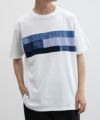 NAVY SARARI  パネル切替えＴシャツ メンズ メール便 対応商品商品サムネイル-1