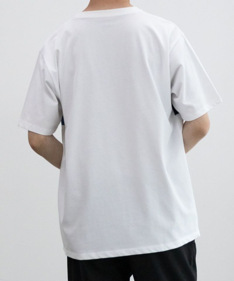 NAVY SARARI  パネル切替えＴシャツ メンズ メール便 対応商品商品画像-8