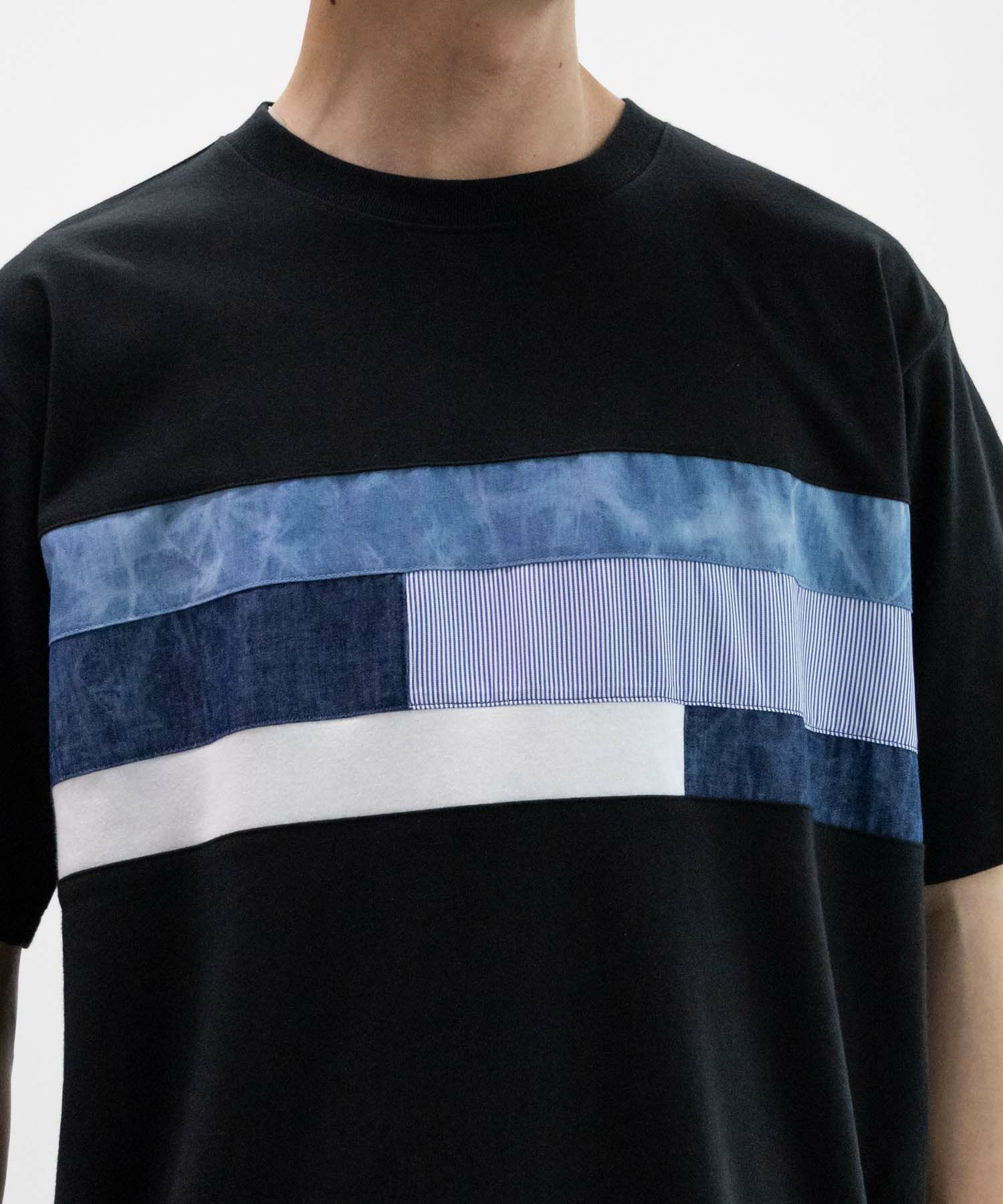 NAVY SARARI  パネル切替えＴシャツ メンズ メール便 対応商品商品画像-12