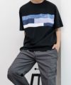 NAVY SARARI  パネル切替えＴシャツ メンズ メール便 対応商品商品サムネイル-14