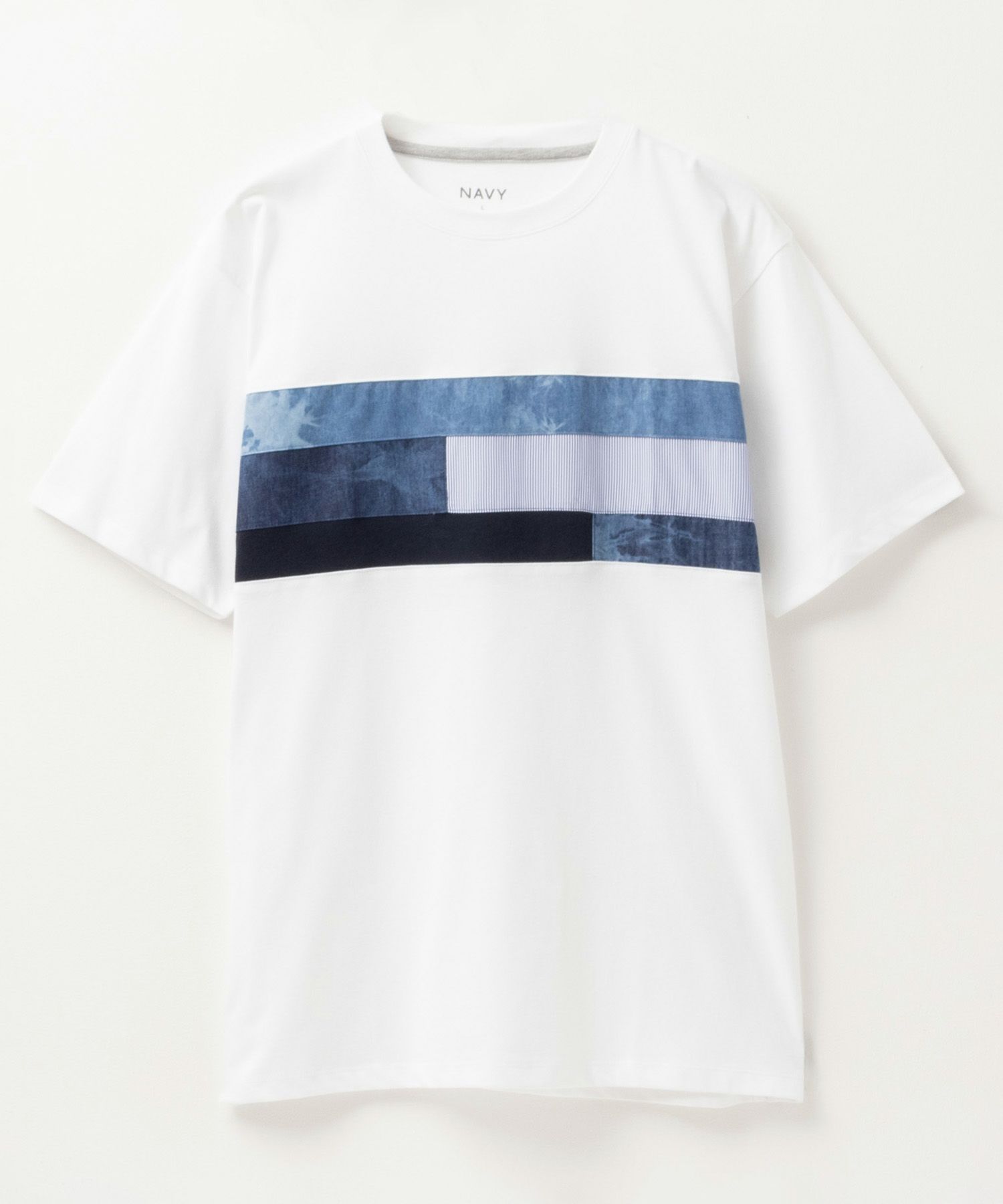 NAVY SARARI パネル切替えＴシャツ メンズ ネコポス 対応商品