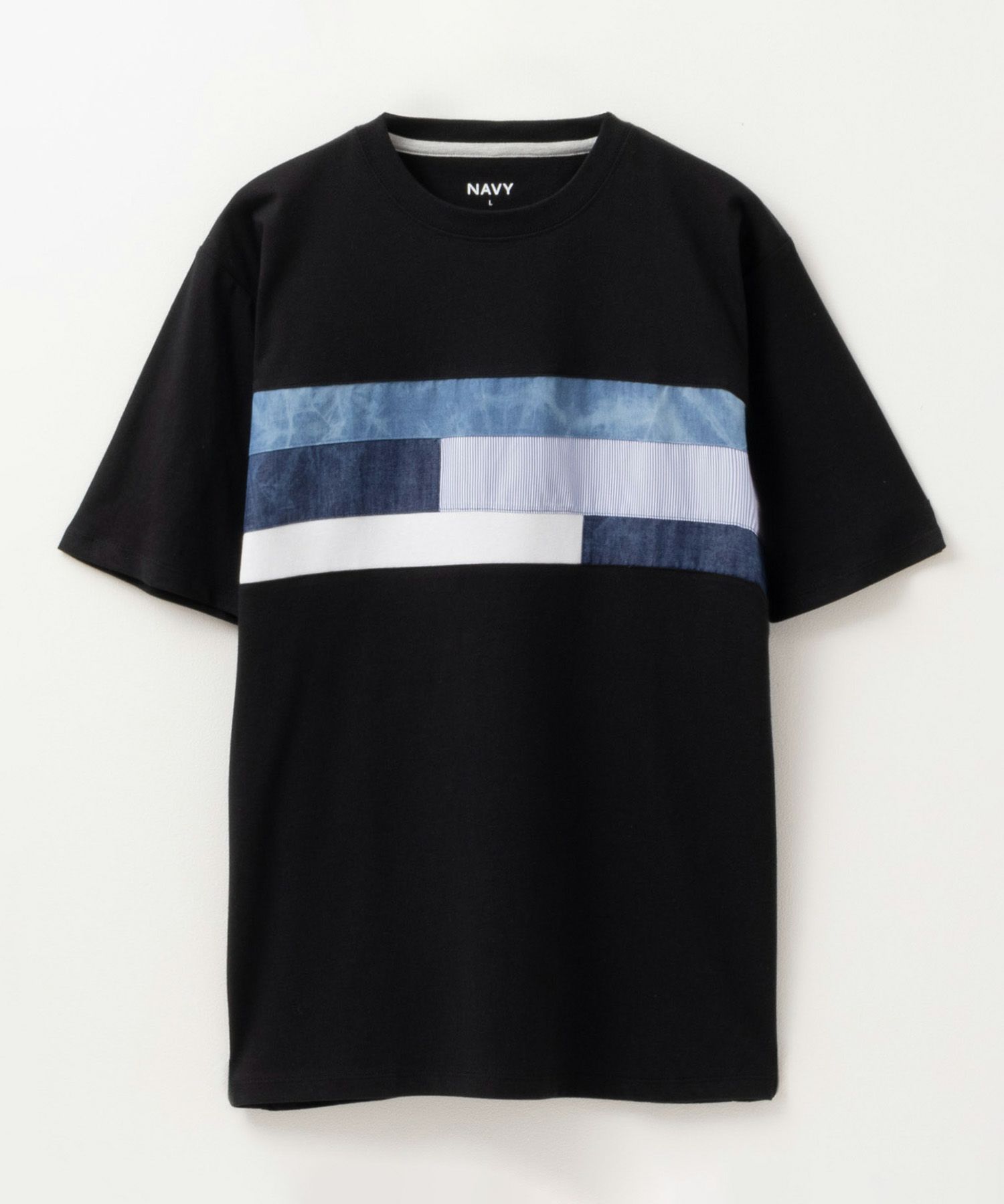 NAVY SARARI パネル切替えＴシャツ メンズ ネコポス 対応商品