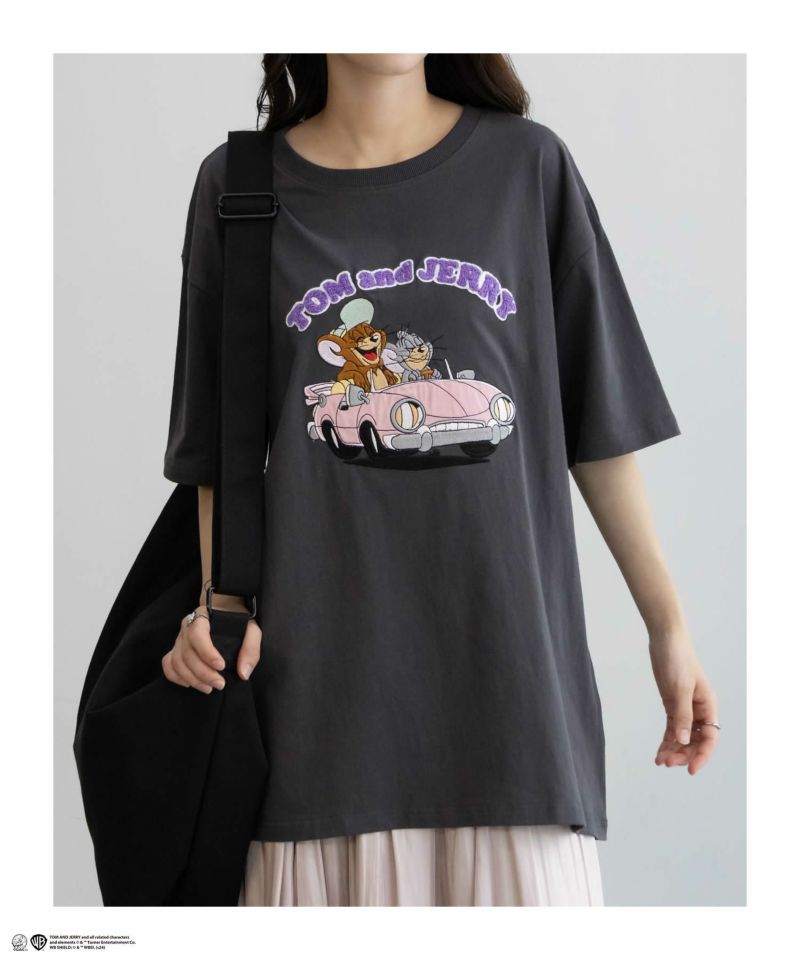 Tom and Jerry サガラ刺繍Tシャツ レディース ネコポス 対応商品商品画像-1
