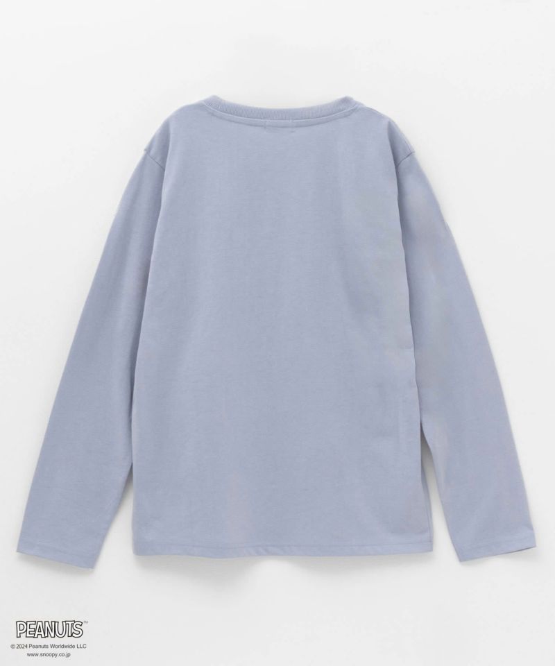 PEANUTS SNOOPY ポケット付きプリント長袖Tシャツ キッズ ネコポス 対応商品商品画像-2