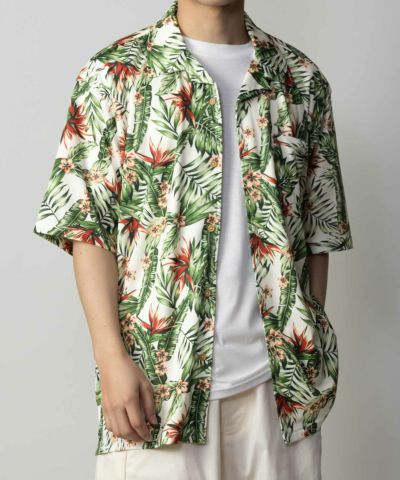 NAVY SARARI  メッシュアロハシャツアンサンブル メンズ