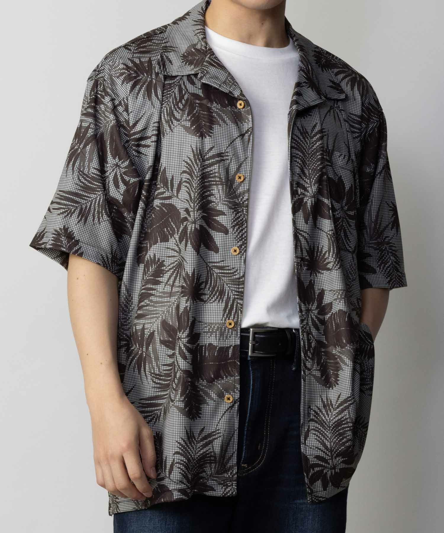 NAVY SARARI メッシュアロハシャツアンサンブル メンズ