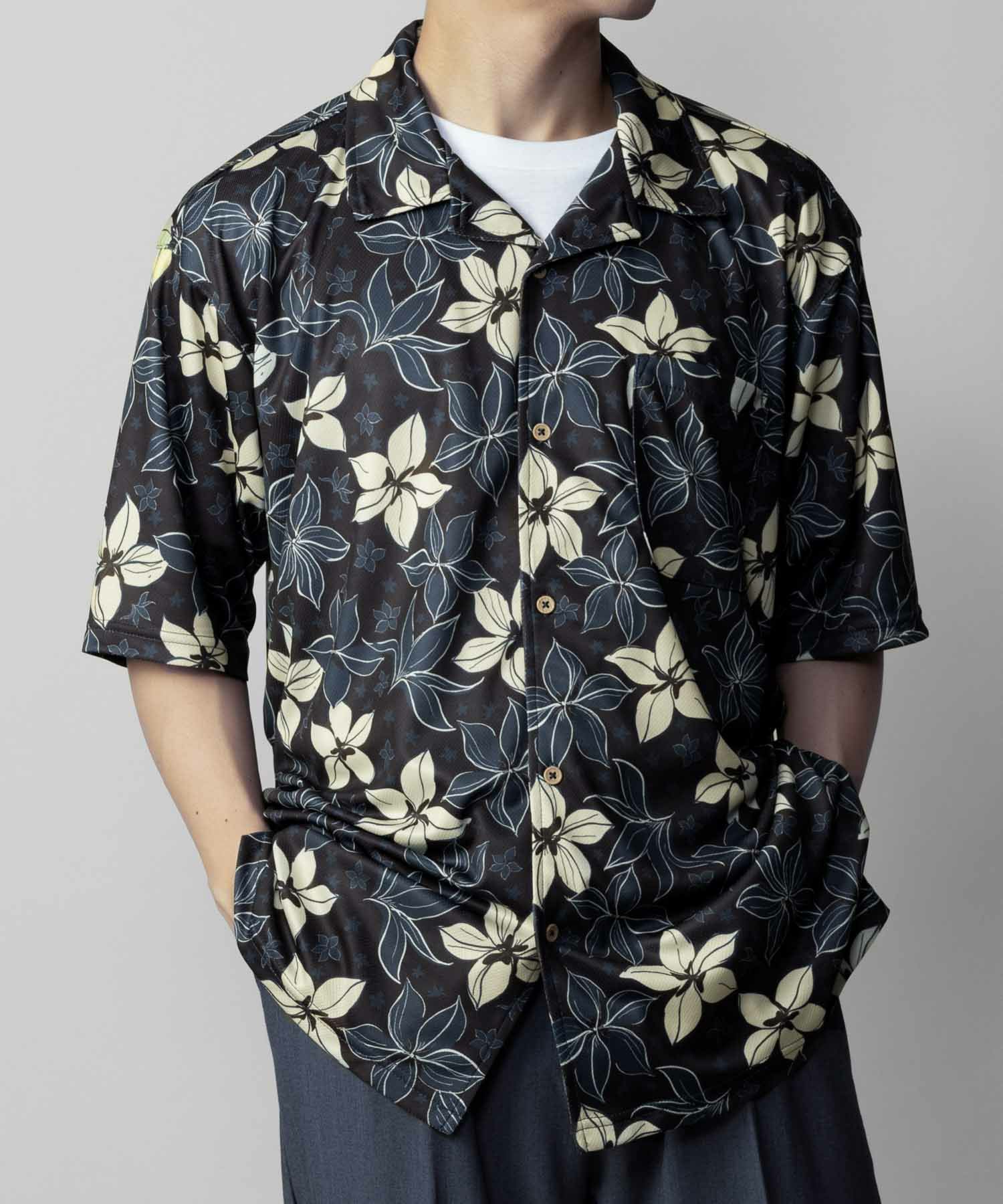 NAVY SARARI  メッシュアロハシャツアンサンブル メンズ商品画像-3