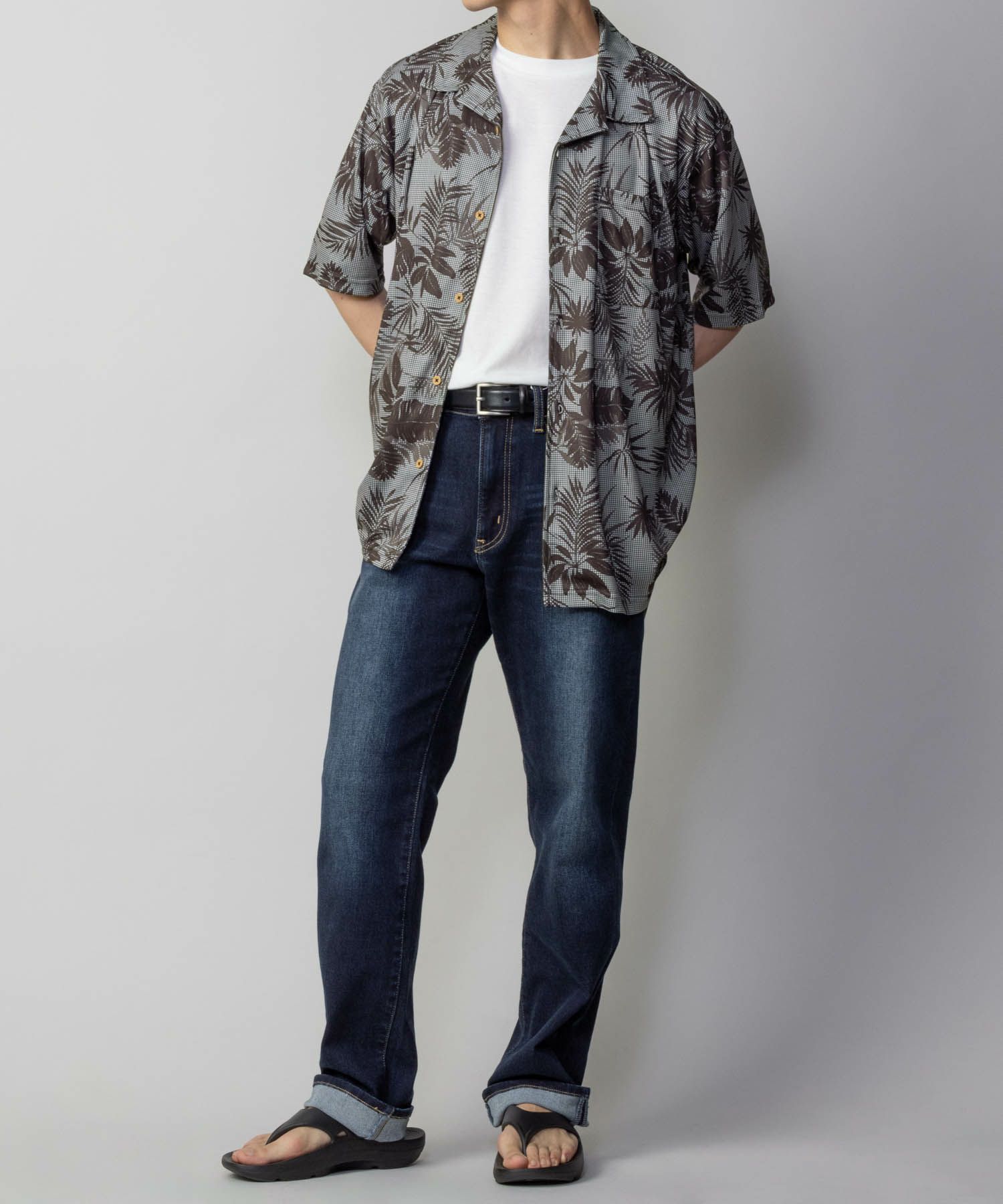NAVY SARARI メッシュアロハシャツアンサンブル メンズ