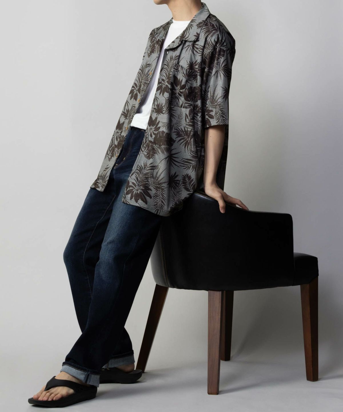 NAVY SARARI メッシュアロハシャツアンサンブル メンズ