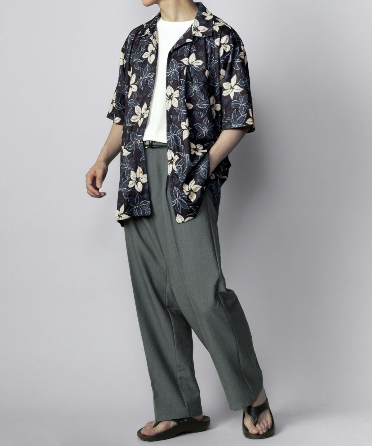 NAVY SARARI メッシュアロハシャツアンサンブル メンズ