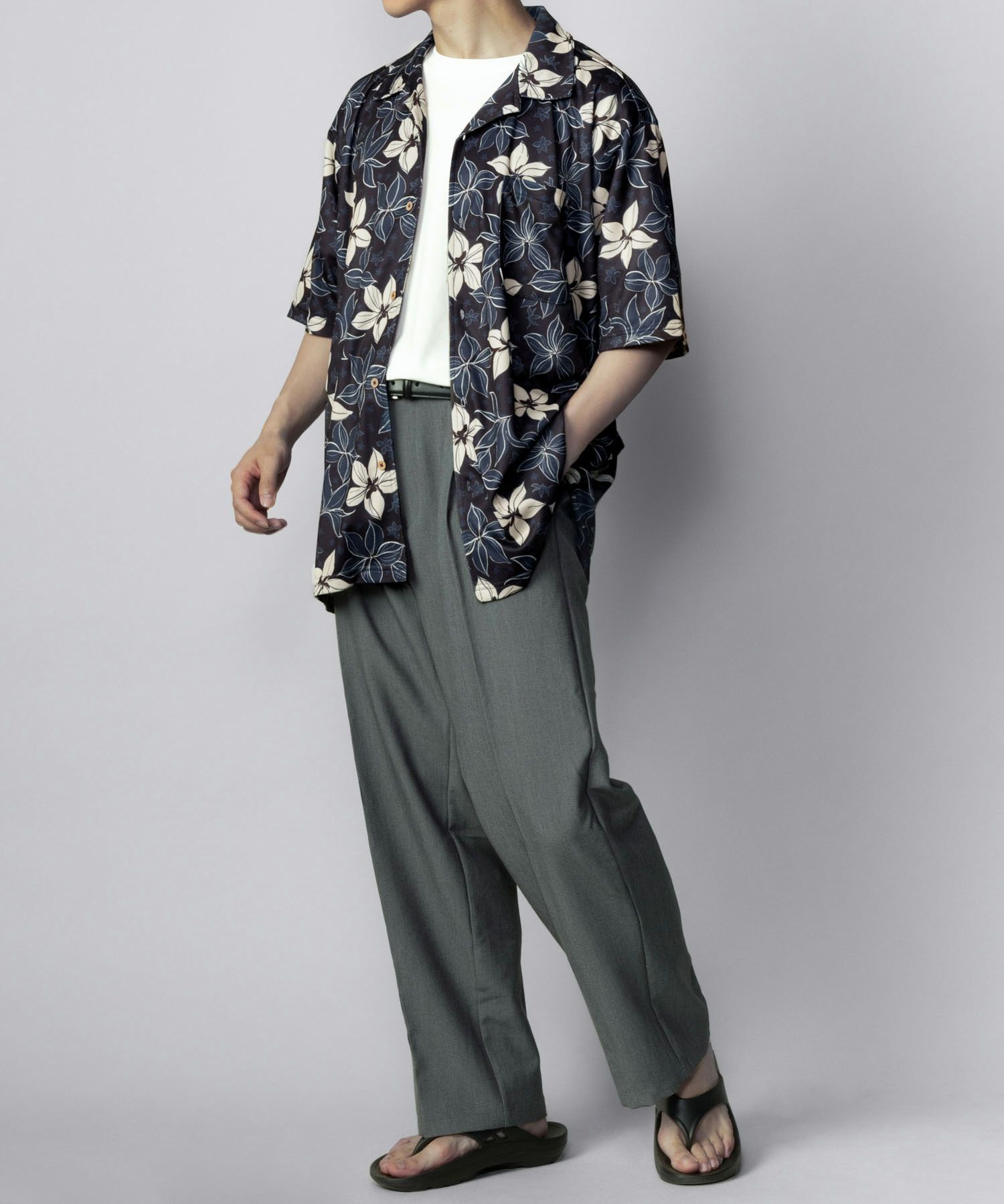 NAVY SARARI メッシュアロハシャツアンサンブル メンズ