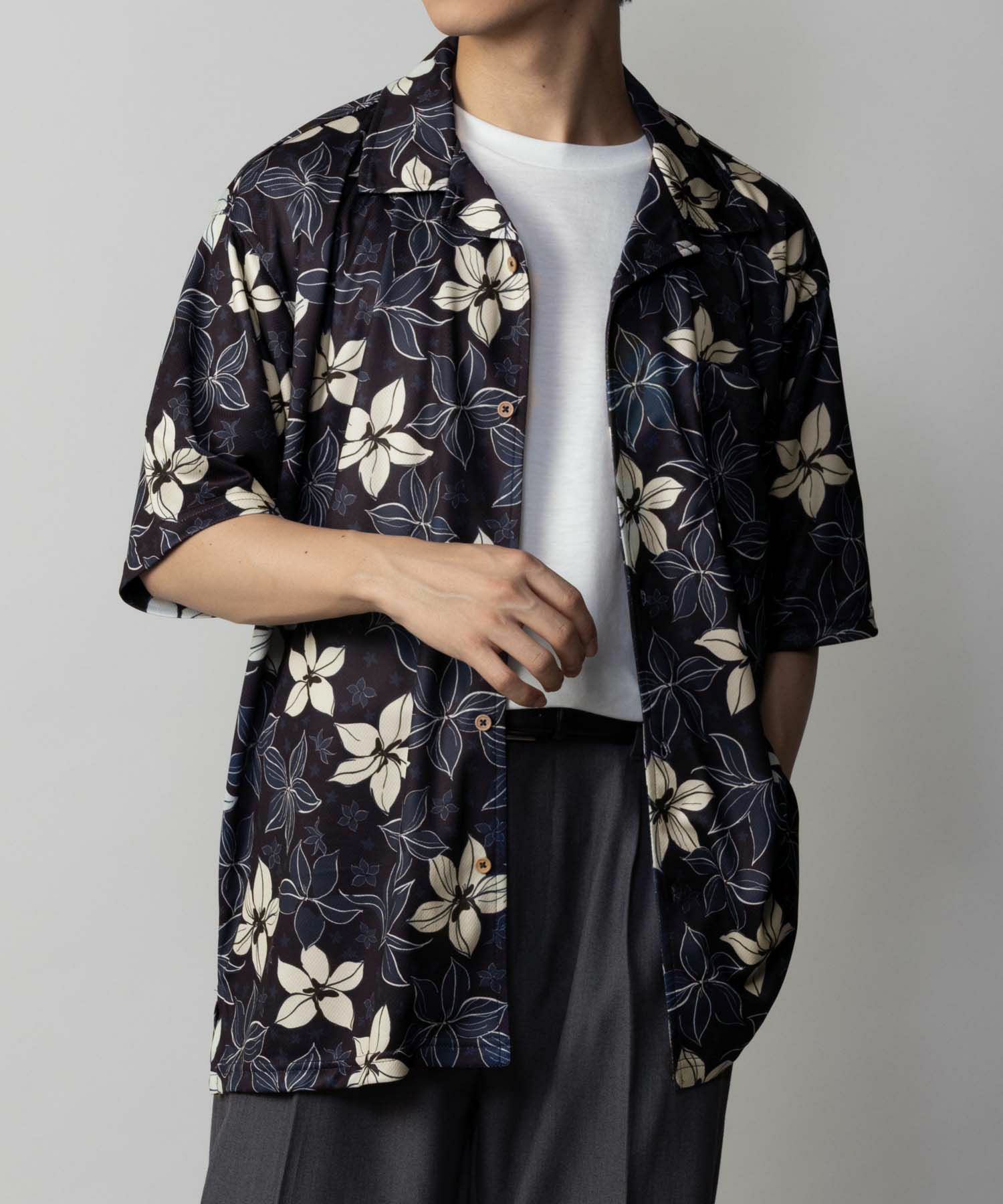 NAVY SARARI  メッシュアロハシャツアンサンブル メンズ商品画像-16