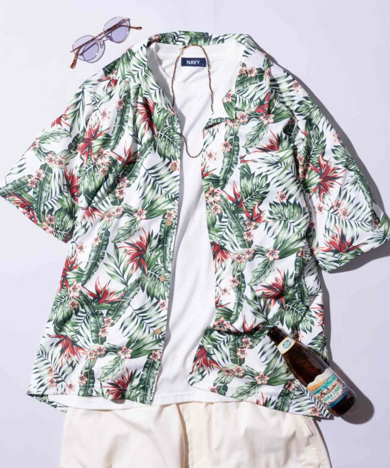 NAVY SARARI  メッシュアロハシャツアンサンブル メンズ商品画像-18