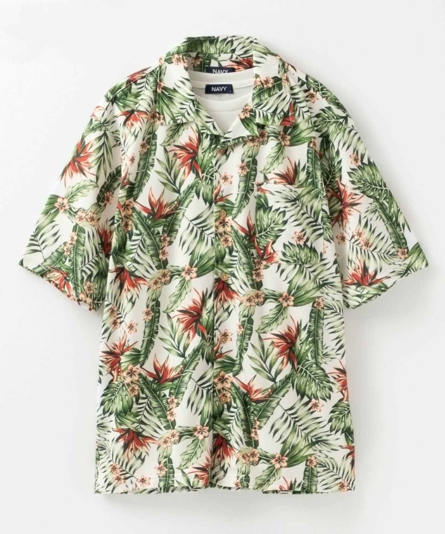 NAVY SARARI メッシュアロハシャツアンサンブル メンズ