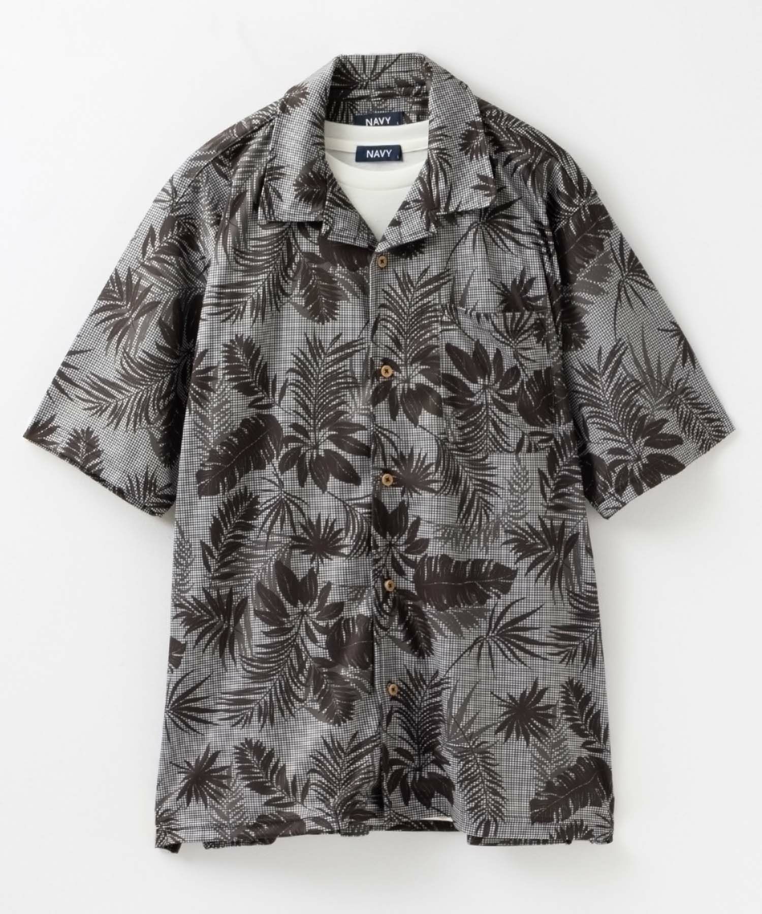 NAVY SARARI メッシュアロハシャツアンサンブル メンズ