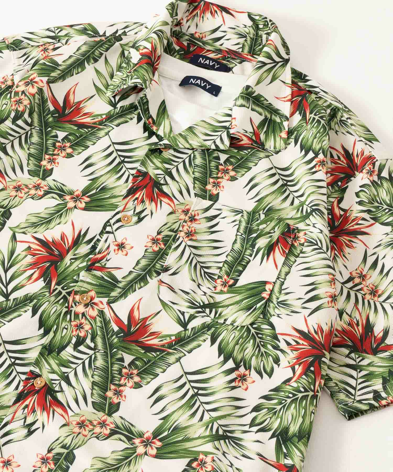 NAVY SARARI メッシュアロハシャツアンサンブル メンズ