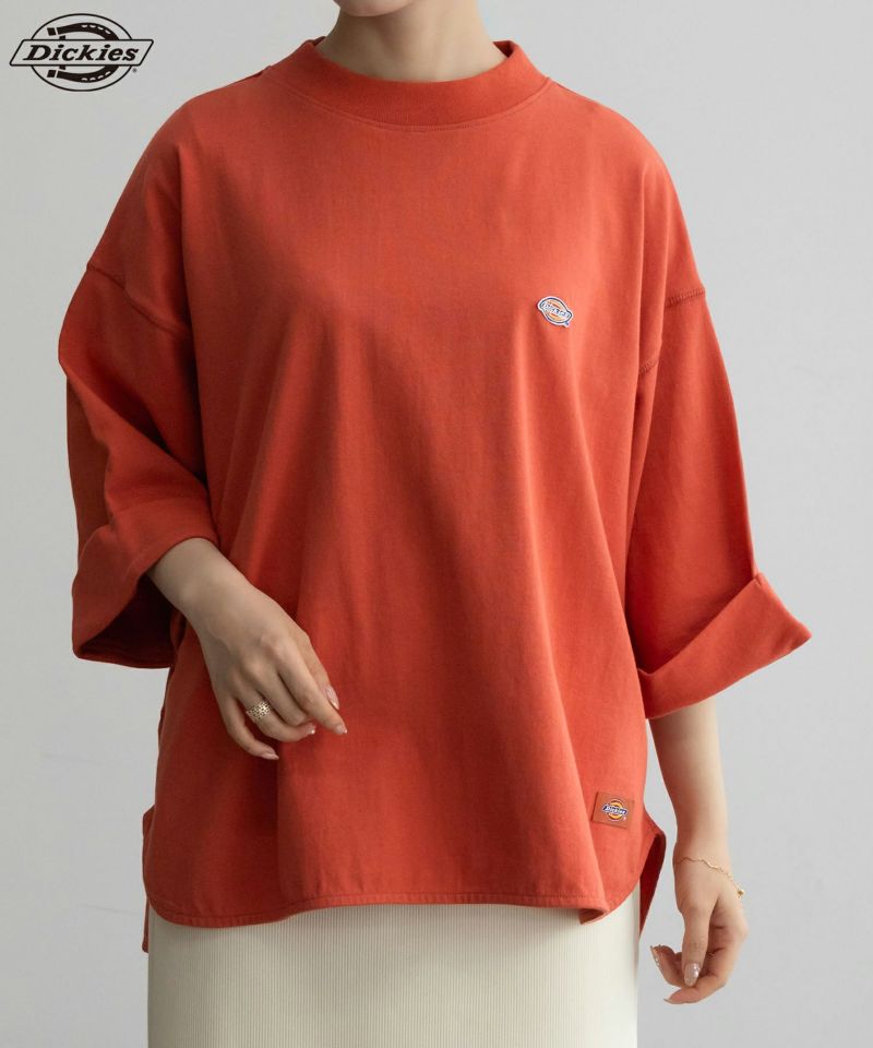 Dickies  ワンポイント刺繍ロールアップTシャツ レディース ネコポス 対応商品商品画像-1