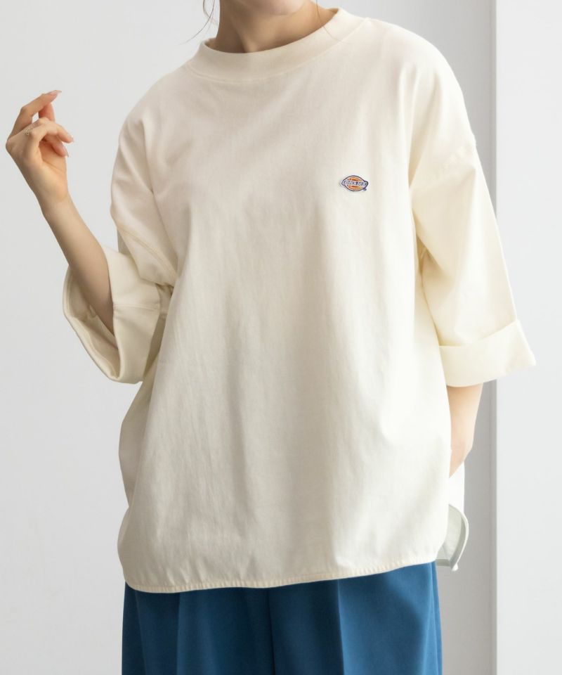 Dickies ワンポイント刺繍ロールアップTシャツ レディース