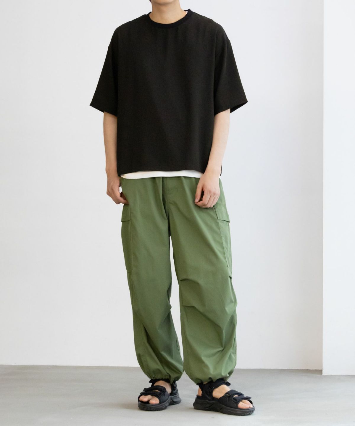 NAVY 麻調クルーネックアンサンブル メンズ