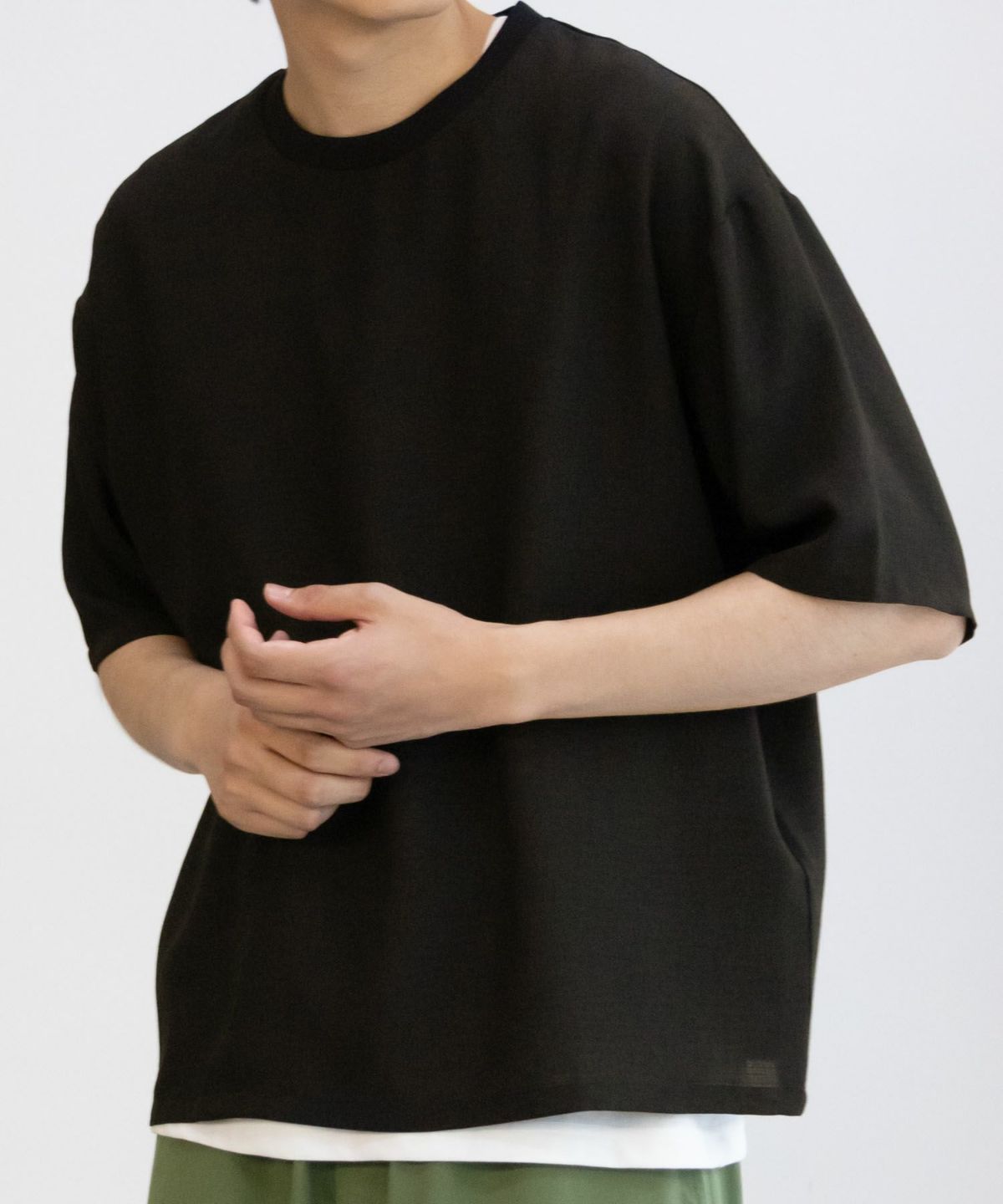 NAVY 麻調クルーネックアンサンブル メンズ