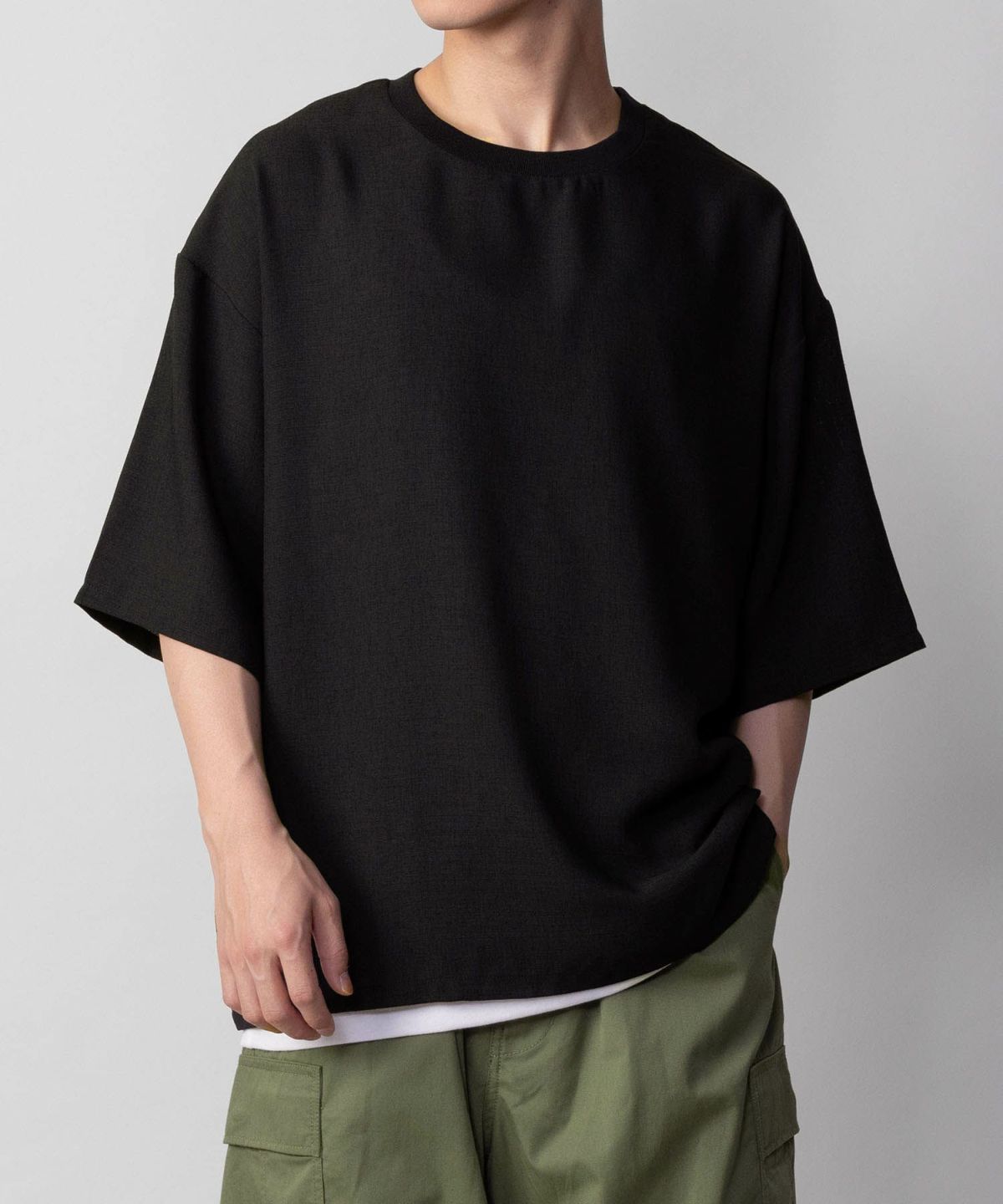 NAVY 麻調クルーネックアンサンブル メンズ