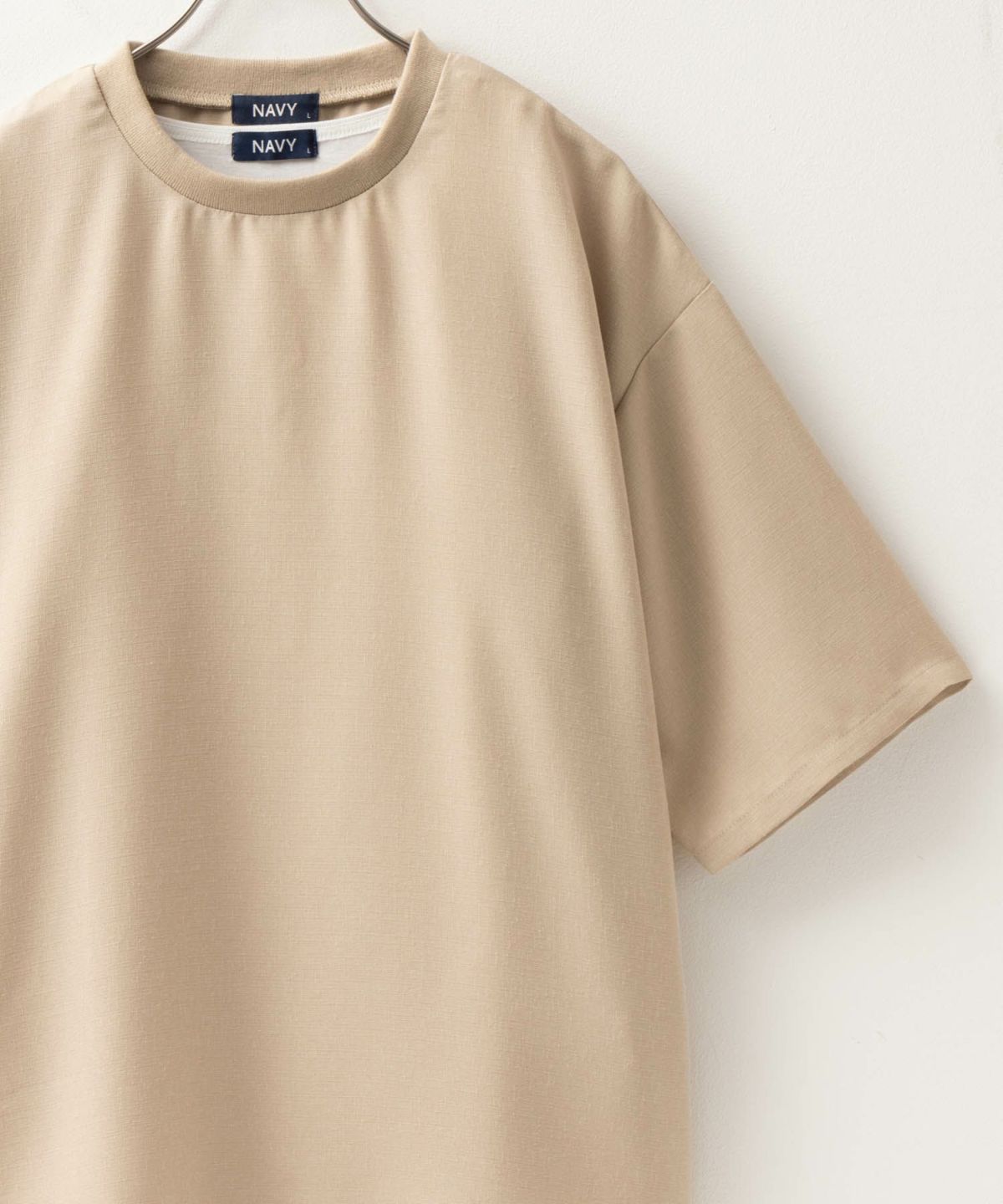 NAVY 麻調クルーネックアンサンブル メンズ