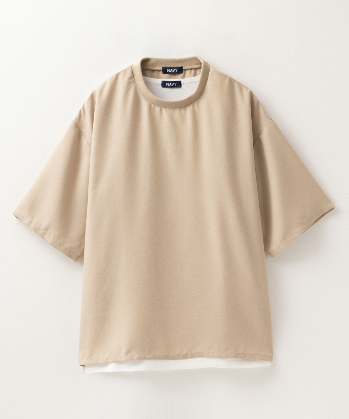 NAVY 麻調クルーネックアンサンブル メンズ