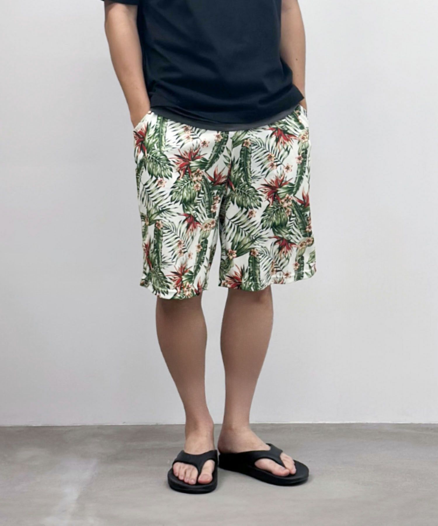 [期間限定価格]NAVY  メッシュ総柄ハーフパンツ メンズ商品画像-2