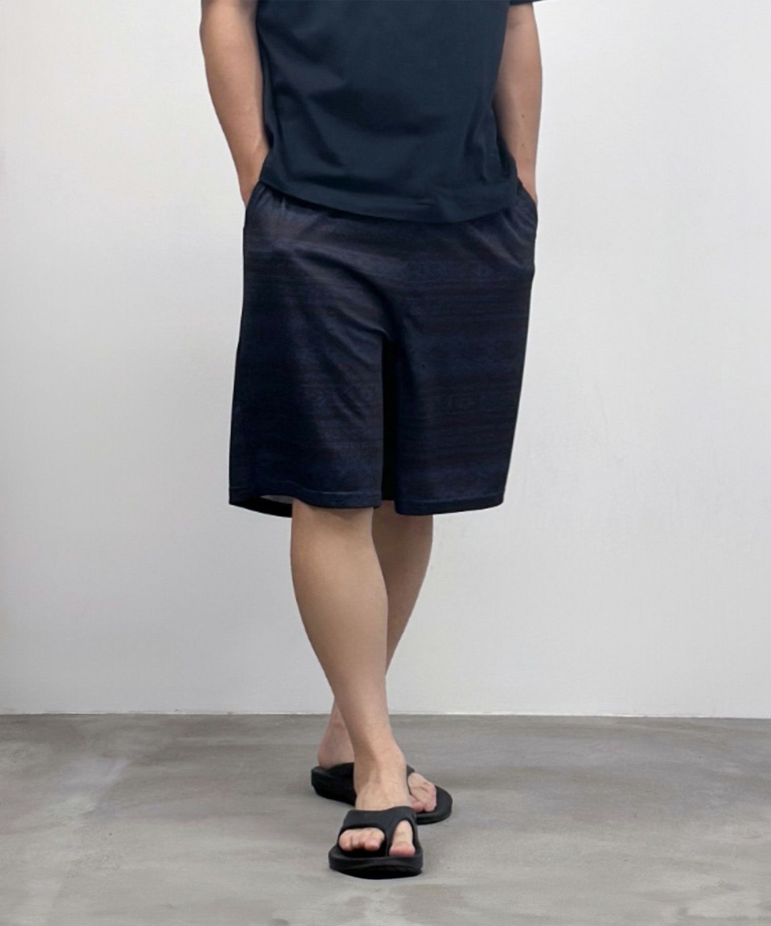 NAVY メッシュ総柄ハーフパンツ メンズ