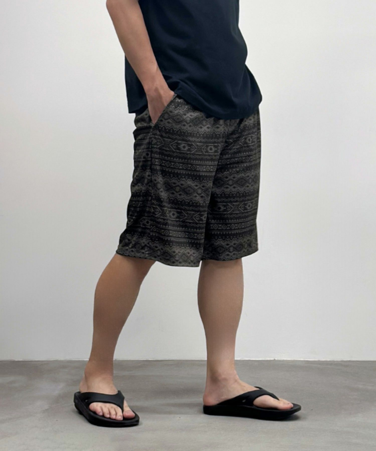 NAVY メッシュ総柄ハーフパンツ メンズ