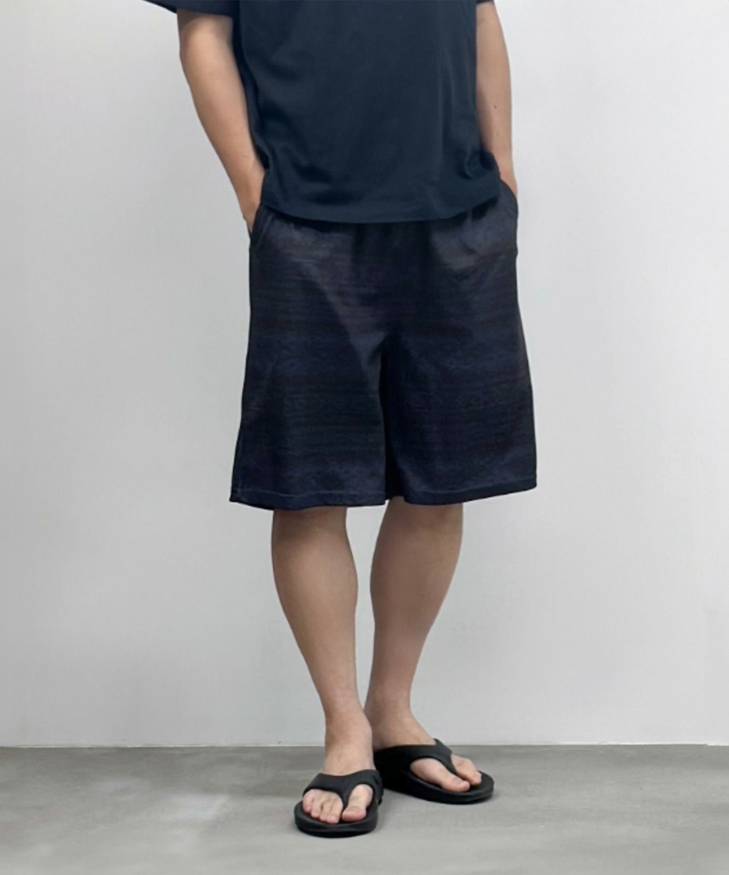 NAVY メッシュ総柄ハーフパンツ メンズ