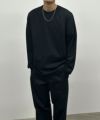 NAVY 天竺クルーネック長袖Tシャツ メンズ