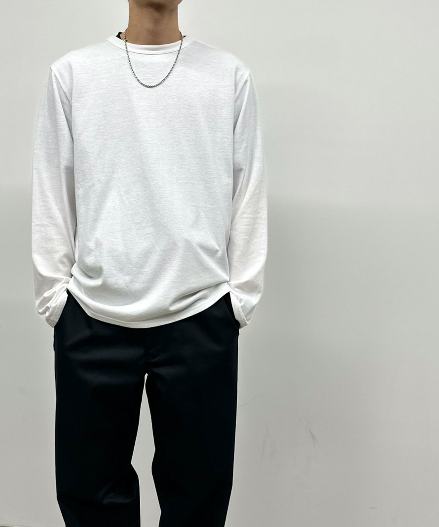 NAVY  天竺クルーネック長袖Tシャツ メンズ商品サムネイル-6