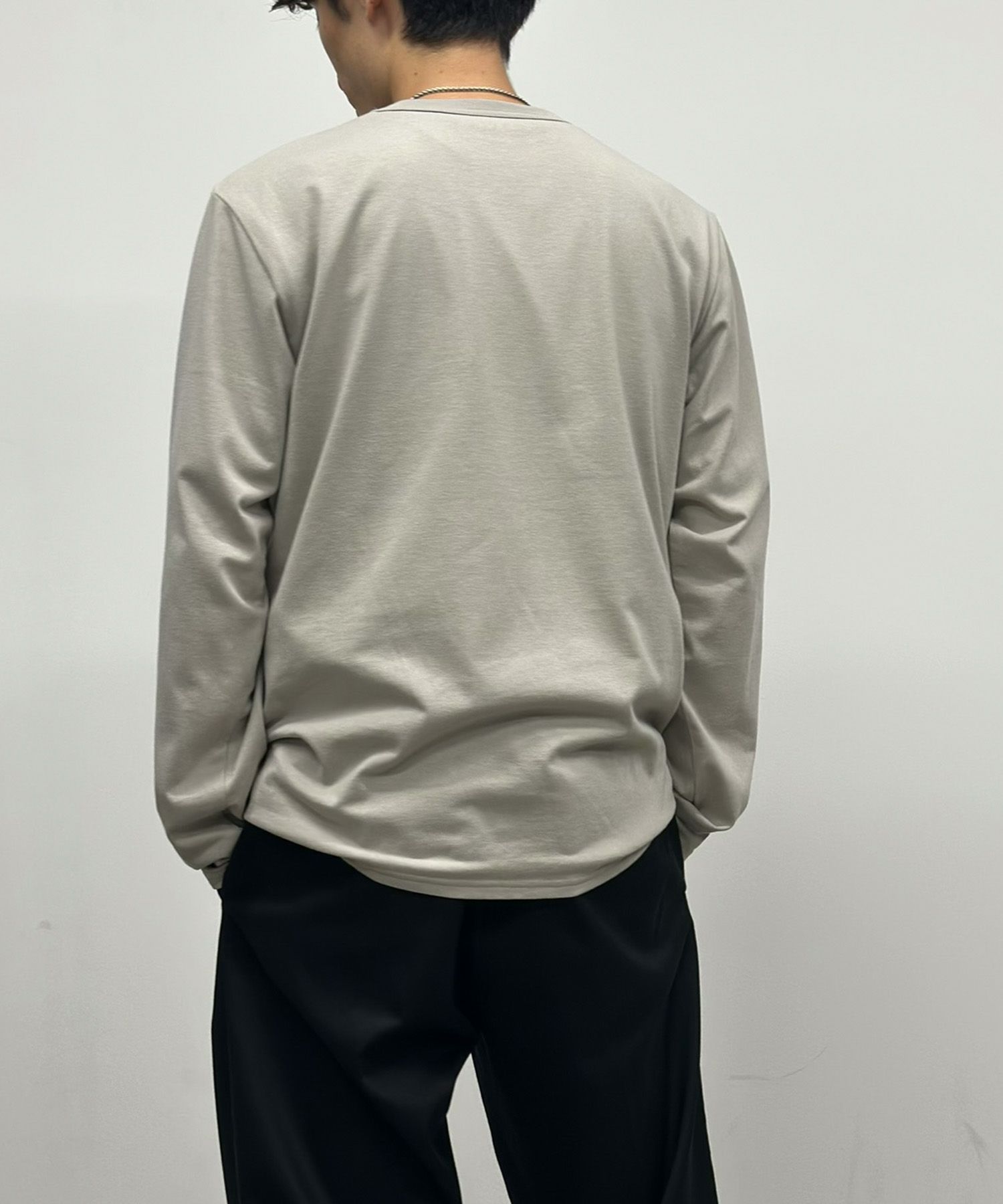 NAVY  天竺クルーネック長袖Tシャツ メンズ商品画像-13