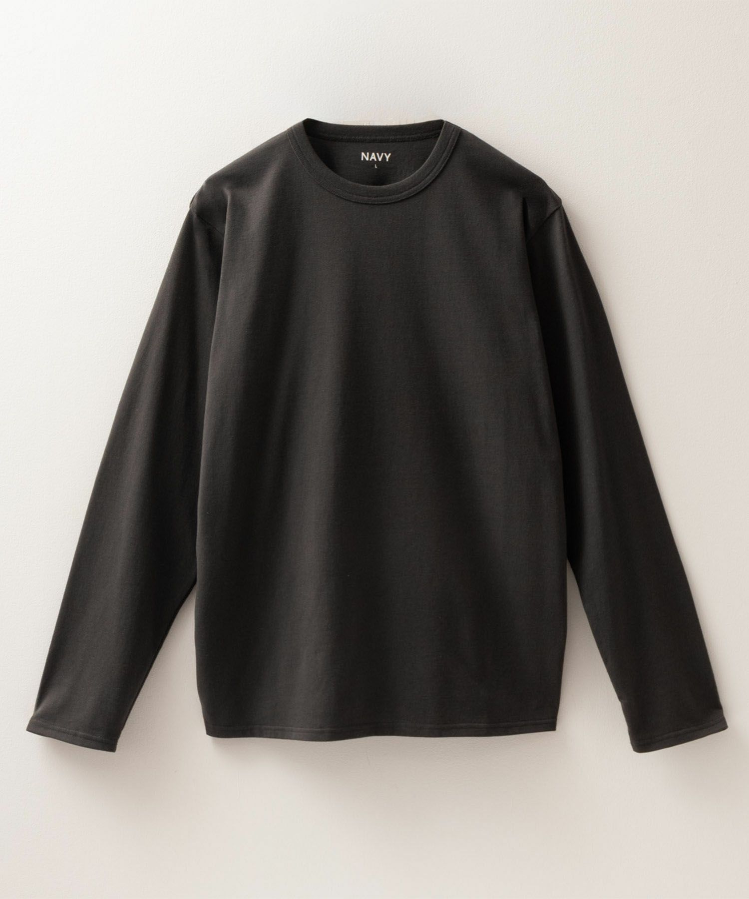 NAVY  天竺クルーネック長袖Tシャツ メンズ商品画像-16