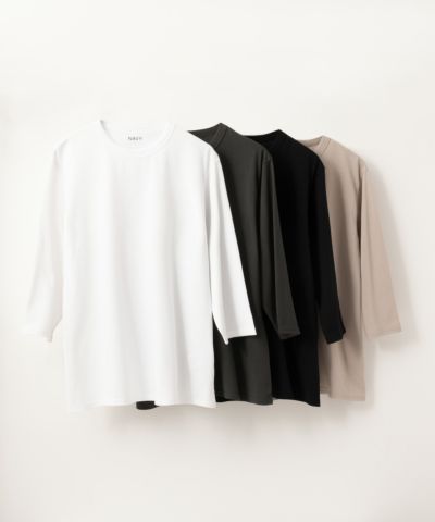 NAVY 天竺クルーネック7分袖Tシャツ メンズ
