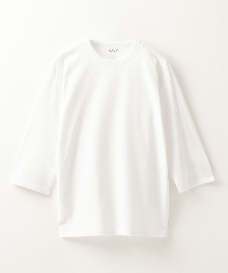 NAVY  天竺クルーネック7分袖Tシャツ メンズ商品画像-5