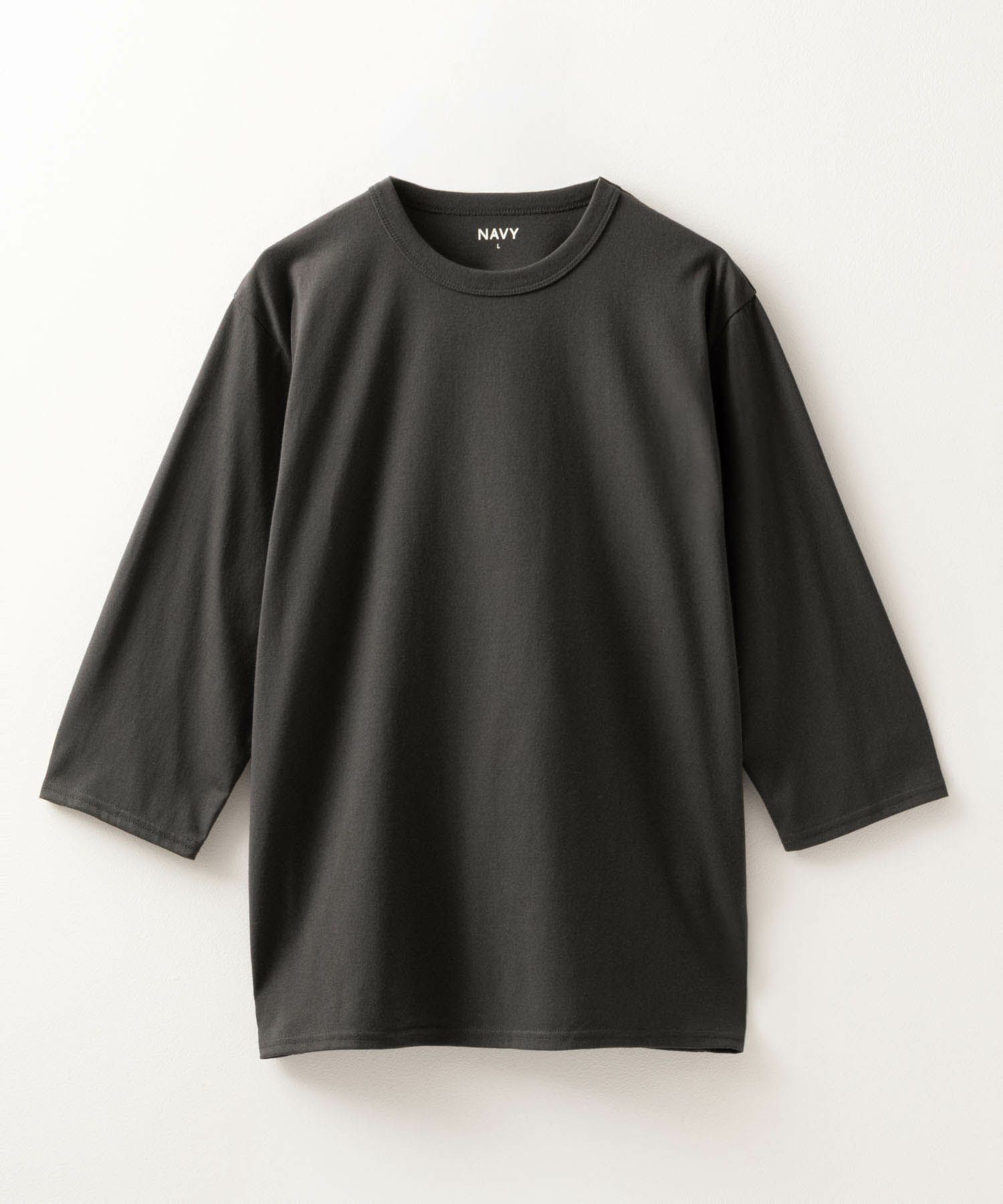 NAVY 天竺クルーネック7分袖Tシャツ メンズ 