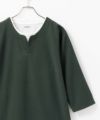 NAVY 冷感キーネックフェイクレイヤード7分袖カットソー メンズ