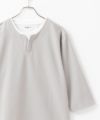 vNAVY 冷感キーネックフェイクレイヤード7分袖カットソー メンズ