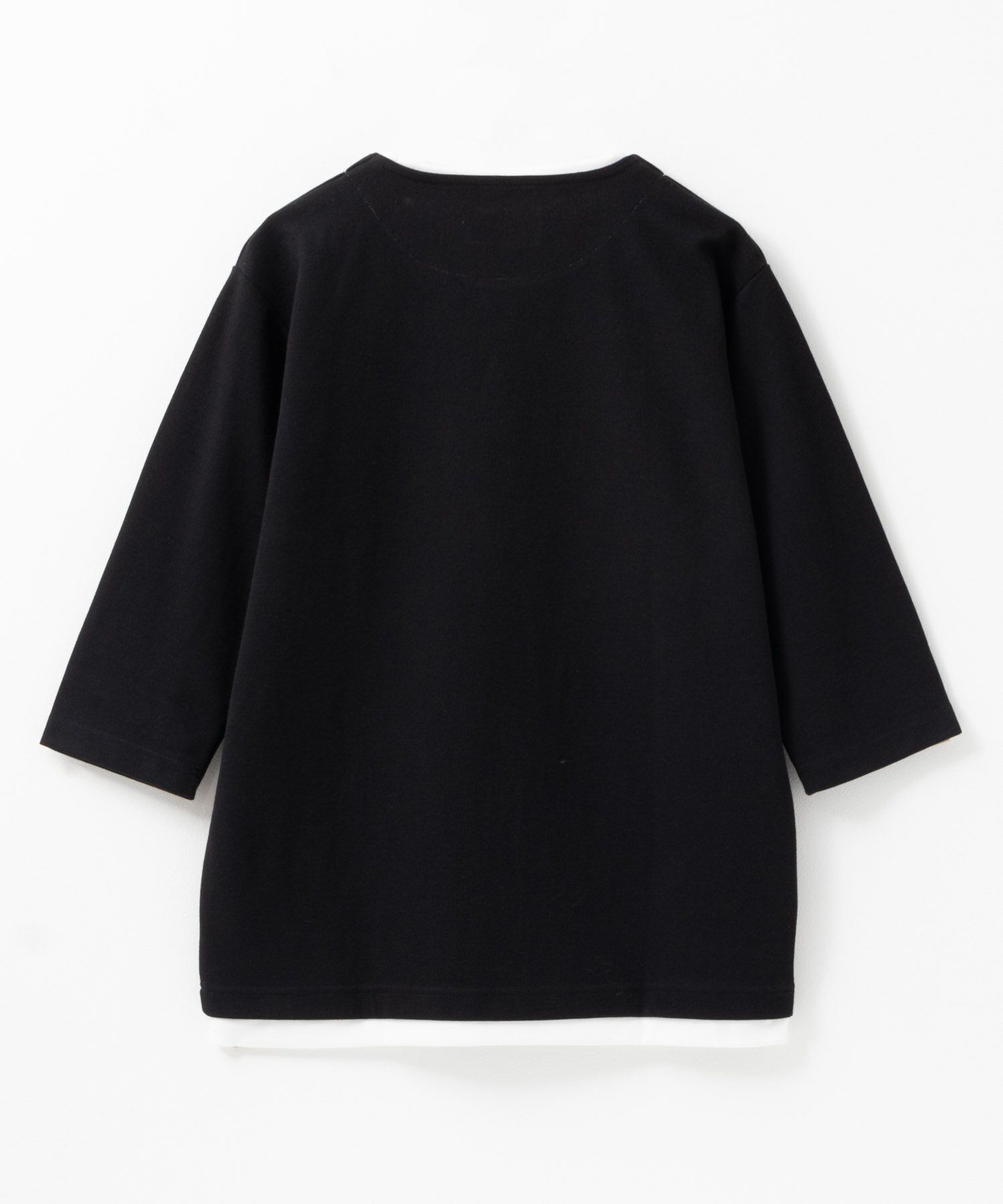 NAVY 冷感キーネックフェイクレイヤード7分袖カットソー メンズ商品サムネイル-5