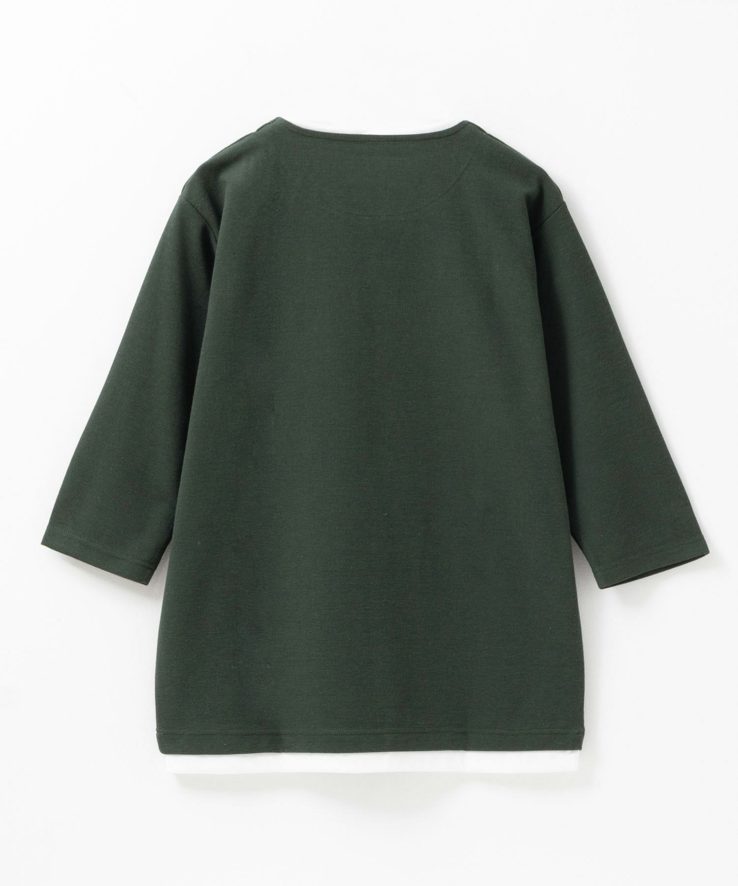 NAVY 冷感キーネックフェイクレイヤード7分袖カットソー メンズ商品サムネイル-7