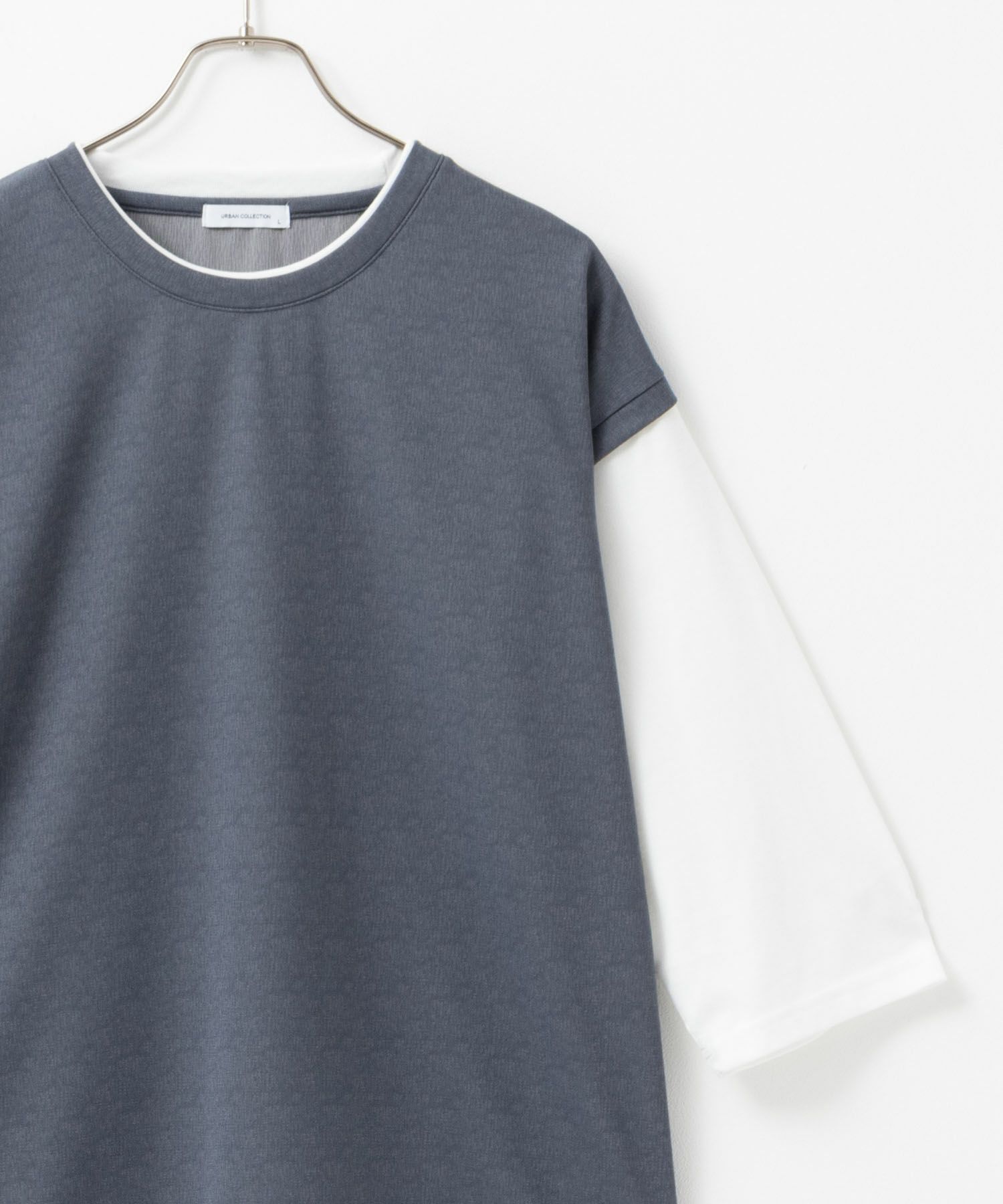 URBAN COLLECTION 梨地ジョーゼットベストフェイクレイヤードカットソー メンズ