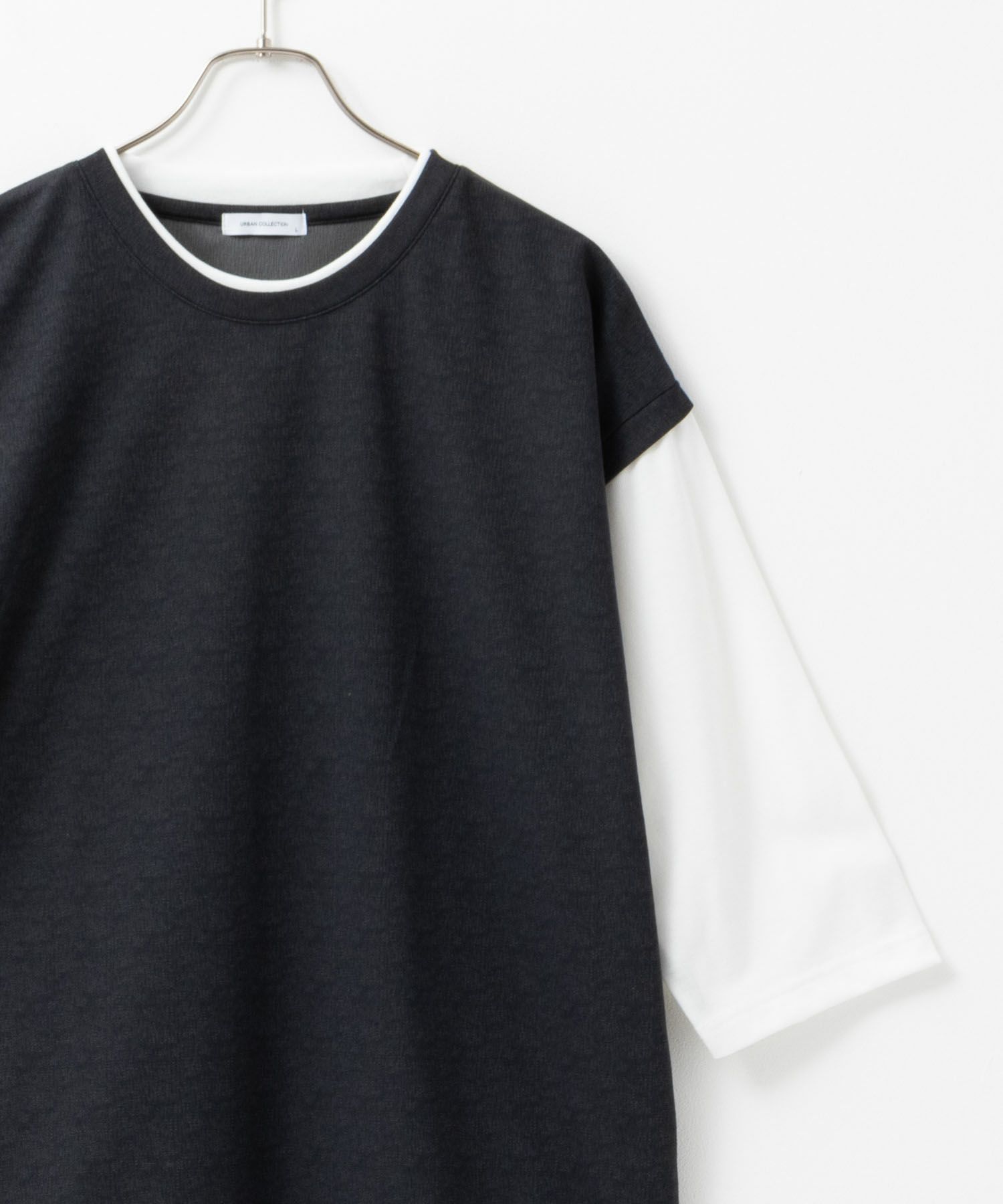 URBAN COLLECTION 梨地ジョーゼットベストフェイクレイヤードカットソー メンズ