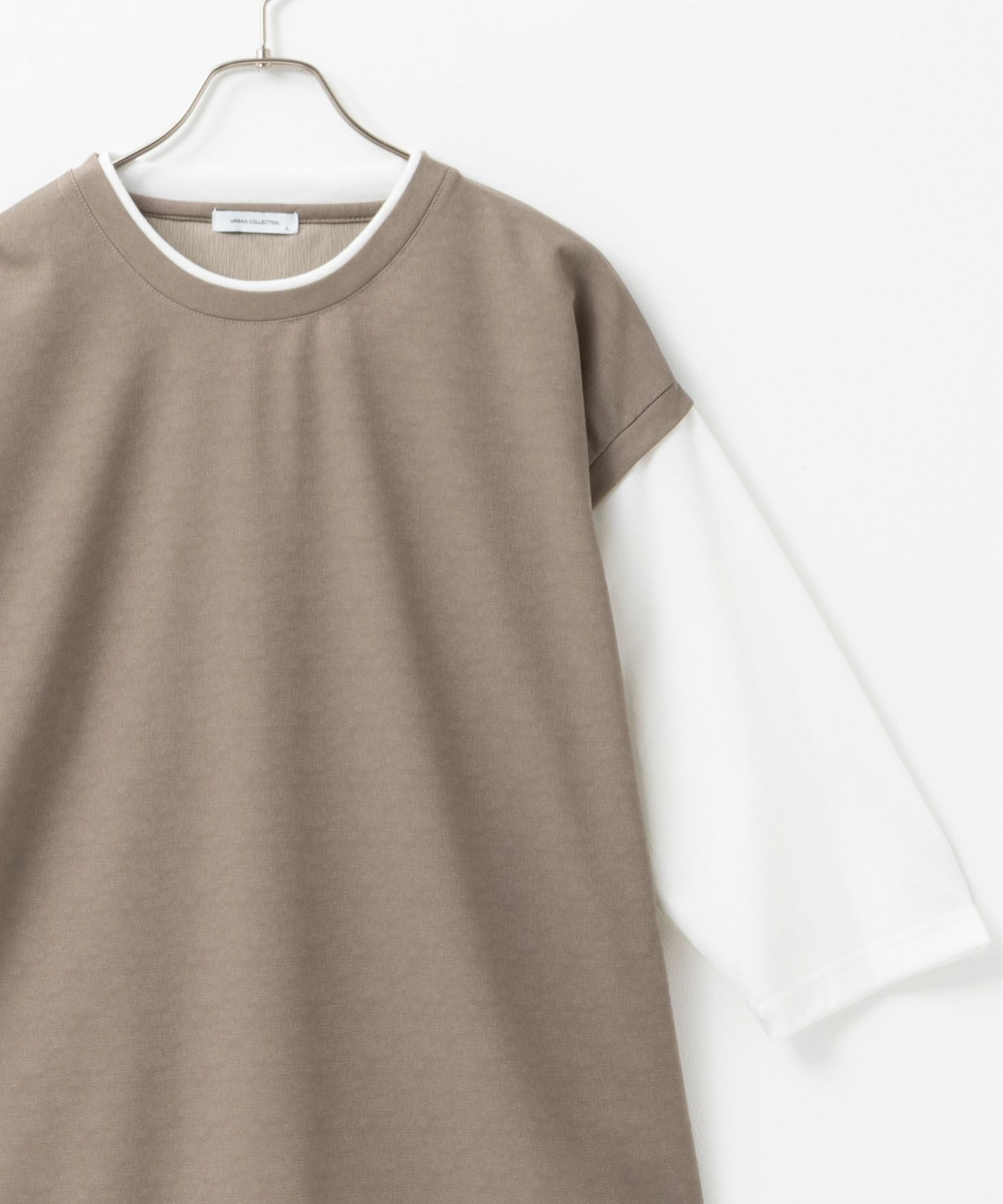 URBAN COLLECTION 梨地ジョーゼットベストフェイクレイヤードカットソー メンズ
