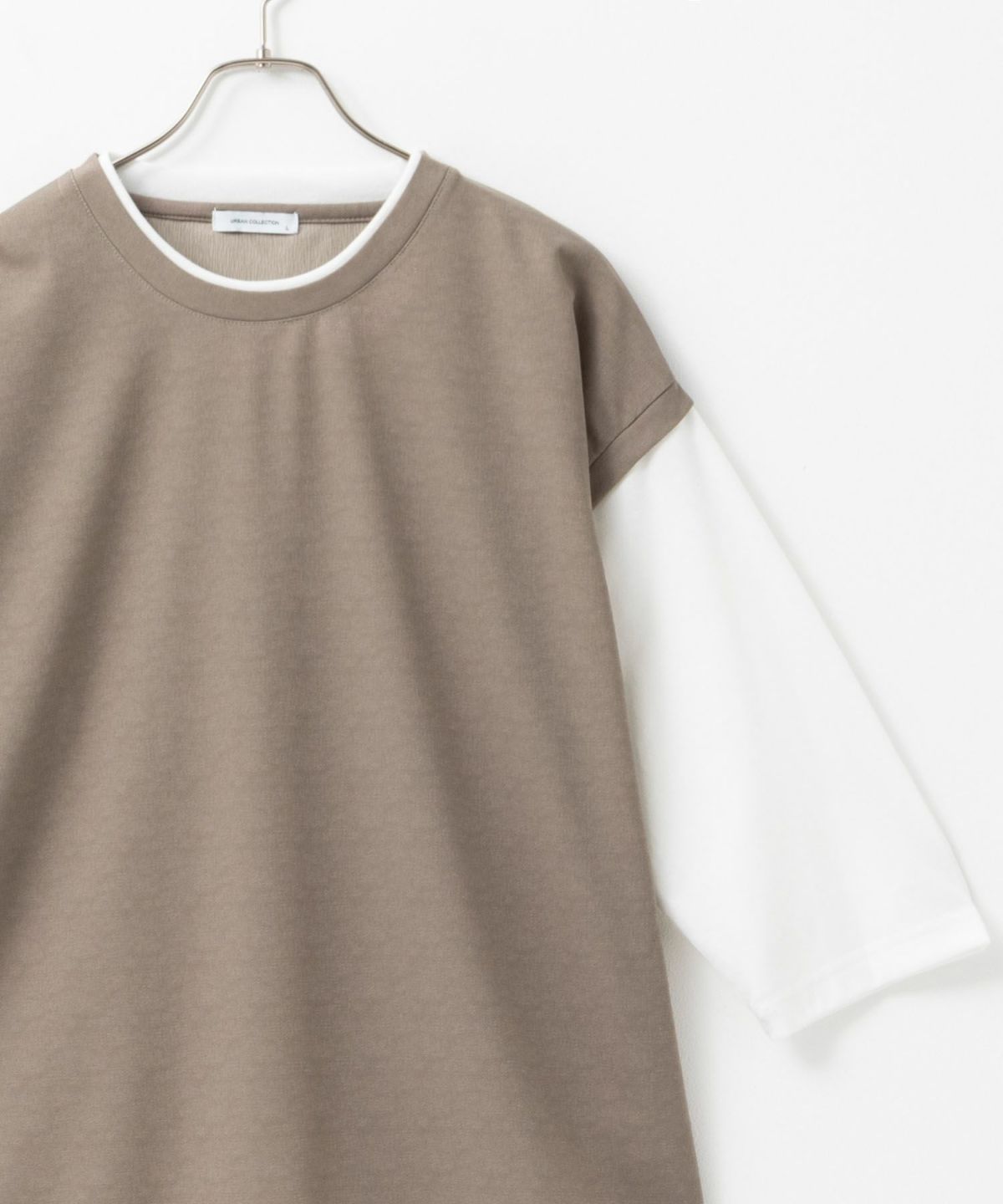 URBAN COLLECTION 梨地ジョーゼットベストフェイクレイヤードカットソー メンズ